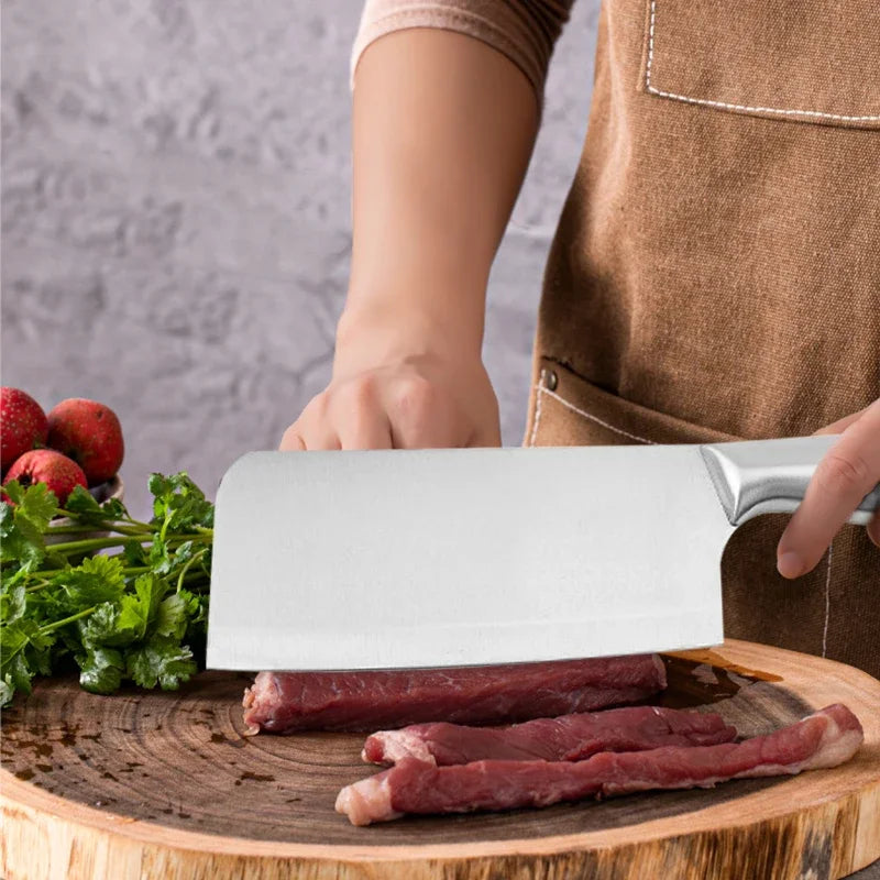 Ensemble de couteaux de chef de cuisine en acier inoxydable, viande, poisson, couteau à fruits, éplucheur, ciseaux de cuisine, boucher, Aleaver, opaque, 7 pièces l'atelier des ustensiles