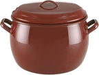Pot en céramique marron de 20 cm, 0,5 L, poids maximum de 3,13 kg, avec couvercle l'atelier des ustensiles