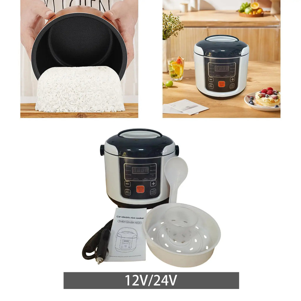 Mini-cuiseur à riz électrique portable pour véhicule, avec fonction de chauffage et plateau vapeur, idéal pour le porridge et les repas en déplacement l'atelier des ustensiles