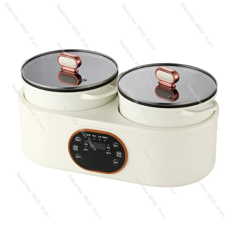 Cuiseur à riz double bile fendu, marmite électrique multifonctionnelle, marmite électrique intelligente, automatique pour la maison l'atelier des ustensiles
