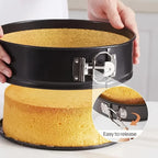Poêle à ressort antiadhésive étanche 3 pièces (4 "/7"/9 ") gâteau rond cuisson à la maison, moule à cheesecake, conception à ressort, revêtement antiadhésif, l'atelier des ustensiles