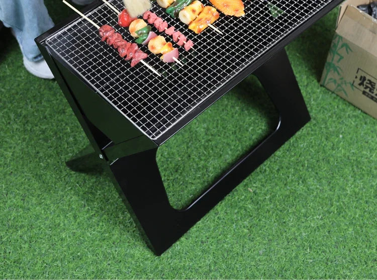 Barbecue épais pliable en X, Portable, en acier inoxydable, au carbone, pour Camping pique-nique l'atelier des ustensiles