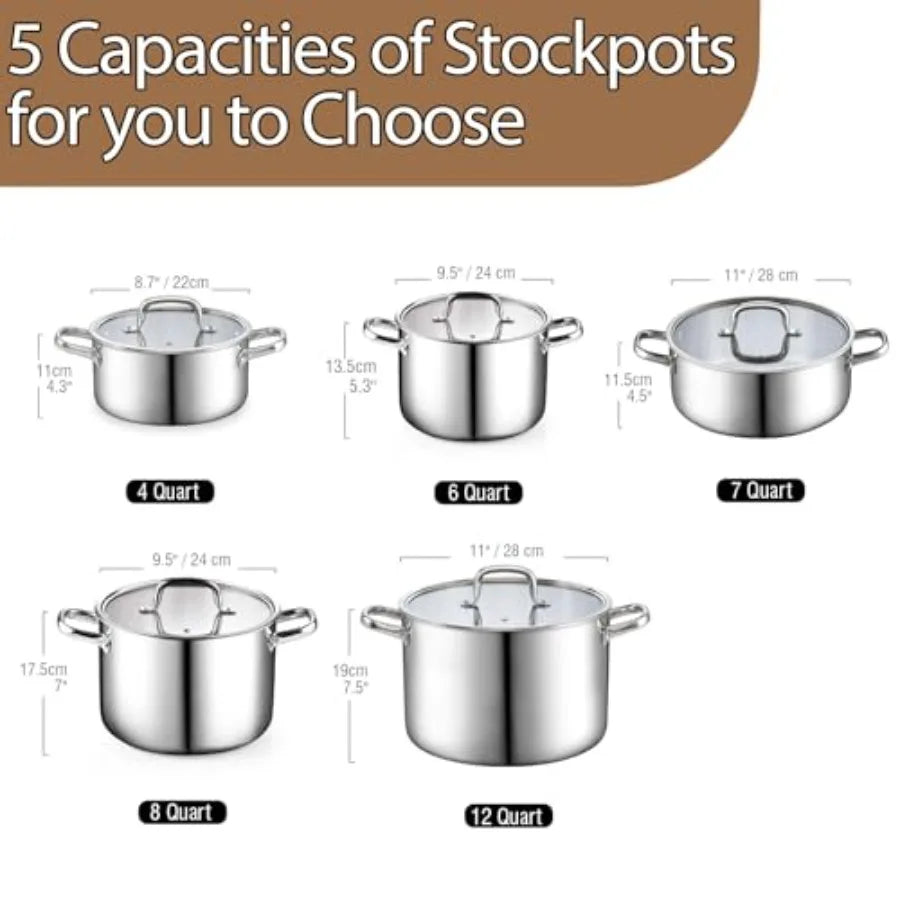 Marmite SinleSteel avec couvercle, 6 quarts, triple revêtement, pour cuisson à induction, argent l'atelier des ustensiles