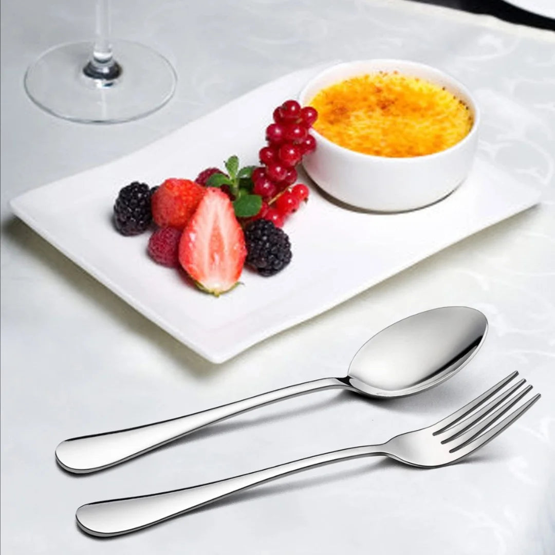 Ensemble de couverts en acier inoxydable de 30 pièces, couverts argentés de luxe pour la maison, cuillère à dessert, fournitures de cuisine. l'atelier des ustensiles