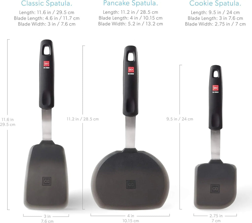 DI ORO Silicone Turner SpaSet - Forever - Spatules de cuisine pour ustensiles de cuisson antiadhésifs - 600 ° Chaleur F l'atelier des ustensiles