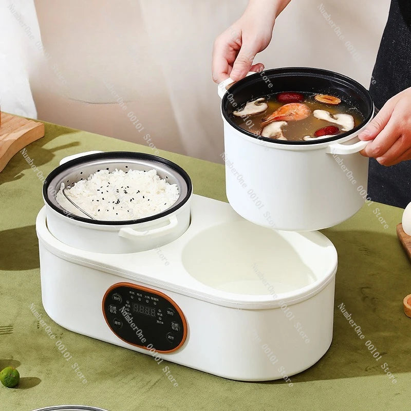 Cuiseur à riz double bile fendu, marmite électrique multifonctionnelle, marmite électrique intelligente, automatique pour la maison l'atelier des ustensiles