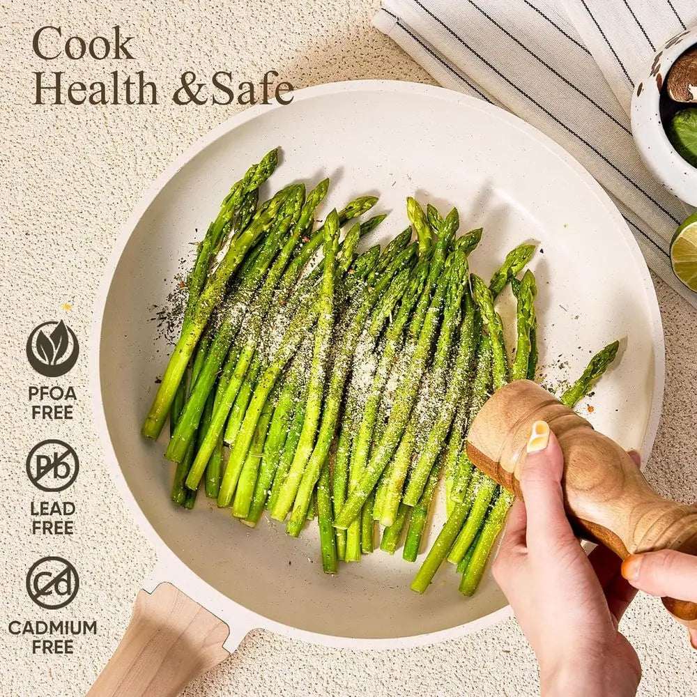 Ensemble de casseroles et poêles antiadhésives de 14 pièces avec ustensiles de cuisine et protège-casseroles l'atelier des ustensiles