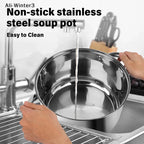 【R】Casserole en acier inoxydable à double poignée avec couvercle en verre pour cuisinière à induction l'atelier des ustensiles