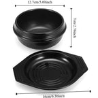 Casserole en argile de 16cm avec plateau, ustensiles de cuisine Bibimbap résistants à la chaleur, Pot à soupe en céramique antiadhésif et Anti-brûlure pour la maison l'atelier des ustensiles