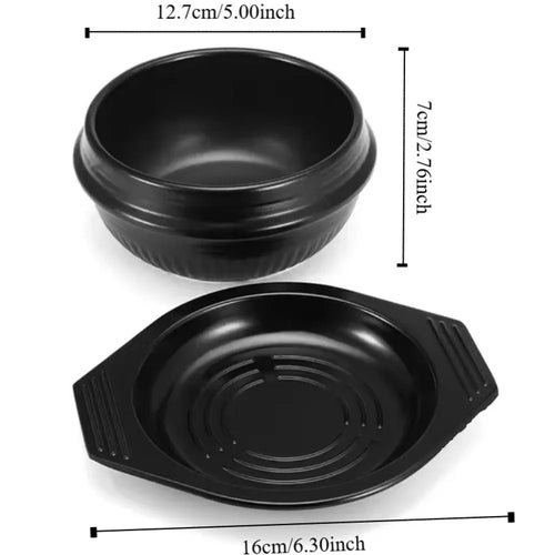 Casserole en argile de 16cm avec plateau, ustensiles de cuisine Bibimbap résistants à la chaleur, Pot à soupe en céramique antiadhésif et Anti-brûlure pour la maison l'atelier des ustensiles
