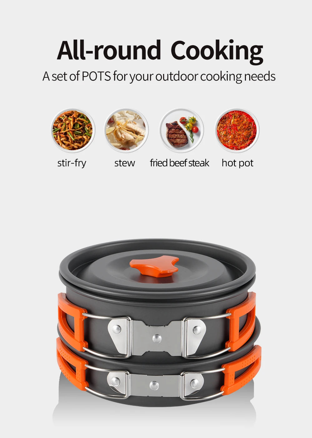 BRS 1 ensemble d'ustensiles de cuisine de Camping en plein air Portable en aluminium ensemble de cuisine casseroles plats melon équipement de cuisine équipement pour la cuisine pique-nique l'atelier des ustensiles