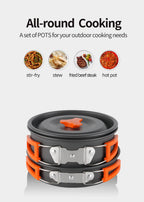 BRS 1 ensemble d'ustensiles de cuisine de Camping en plein air Portable en aluminium ensemble de cuisine casseroles plats melon équipement de cuisine équipement pour la cuisine pique-nique l'atelier des ustensiles