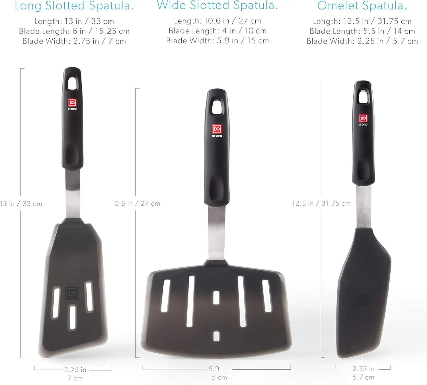 DI ORO Silicone Turner SpaSet - Forever - Spatules de cuisine pour ustensiles de cuisson antiadhésifs - 600 ° Chaleur F l'atelier des ustensiles