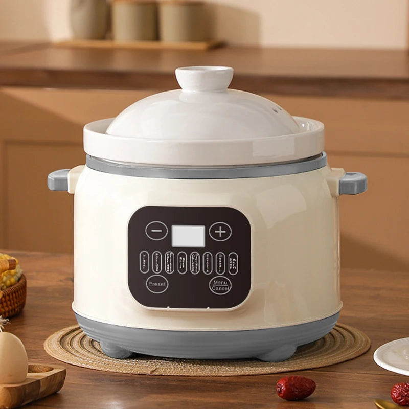 Marmite électrique multifonctionnelle de 3,8 l, mijoteuse, Pot intérieur en céramique, multi-cuiseur pour soupe, bouillie, Casserole, cuisine domestique l'atelier des ustensiles