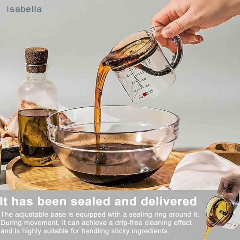 ♥ Tasse à mesurer réglable 4 en 1 de 250ml, avec Base d'étanchéité de Style grattoir, outil de cuisine pour la cuisson/cuisine l'atelier des ustensiles