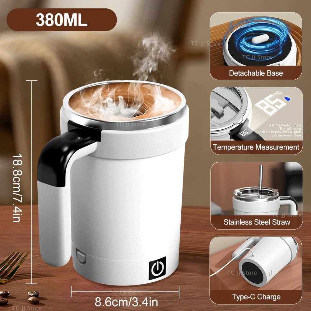 Tasse à agitation automatique tasses à agitation électrique rechargeables mélangeur magnétique tasse à café en acier inoxydable gobelet magnétique rotatif l'atelier des ustensiles