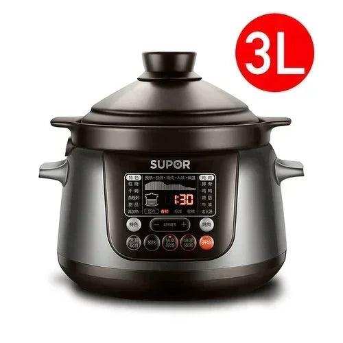 Marmite à Leurs oût électrique intelligente pour la maison, soupe automatique, casserole électrique, casserole en céramique de sable violet, mijoteuse, 220V, 3L4L5L l'atelier des ustensiles