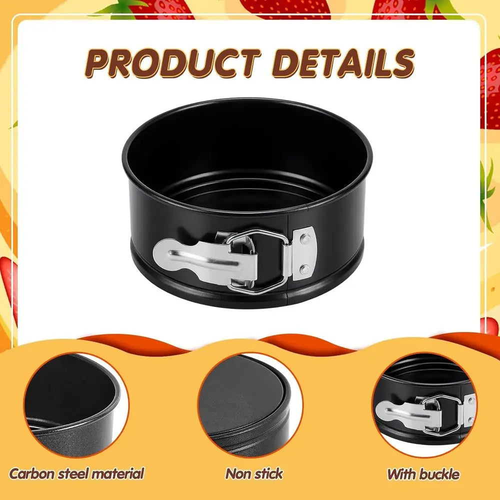 Moules à gâteau ronds antiadhésifs de 4 pouces, étanches, avec fonds amovibles, lot de 25 mini-moules pour gâteaux au fromage, pizzas et quiches (Bla l'atelier des ustensiles