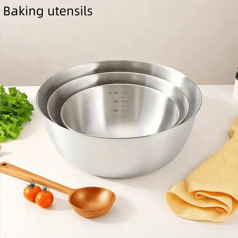 Ensemble de bols à mélanger en acier inoxydable, 3 pièces, utilisé pour la cuisine, la pâtisserie et le service, la cuisine/sélange, la tasse à mesurer pour la cuisson l'atelier des ustensiles