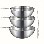 Ensemble de bols à mélanger en acier inoxydable, 3 pièces, utilisé pour la cuisine, la pâtisserie et le service, la cuisine/sélange, la tasse à mesurer pour la cuisson l'atelier des ustensiles