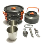 Fournitures d'extérieur-ensemble de casseroles pour 2-3 personnes pour Camping en plein air, ustensiles de cuisine, ensemble de théière pliante l'atelier des ustensiles