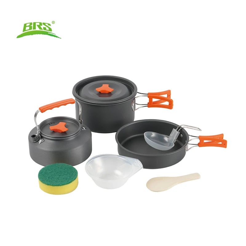 BRS 1 ensemble d'ustensiles de cuisine de Camping en plein air Portable en aluminium ensemble de cuisine casseroles plats melon équipement de cuisine équipement pour la cuisine pique-nique l'atelier des ustensiles
