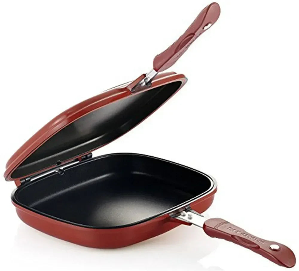 Poêle à frire double face antiarina, gril de cuisson, wok, maison, jardin, crêpes pour la cuisine, 32cm l'atelier des ustensiles