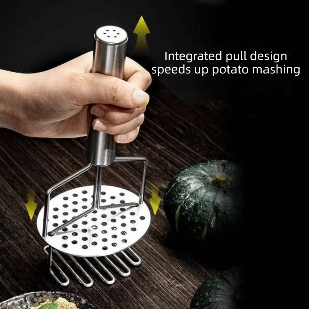 Écrase-pommes de terre manuel double couche en acier inoxydable, à pression ondulée, avec poignées robustes, pour pommes de terre molles l'atelier des ustensiles