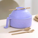 Cuiseur Ramen, ensemble de bols Ramen micro-ondes avec baguettes cuillère bol à nouilles Ramen cuisson instantanée pour les essentiels du dortoir universitaire l'atelier des ustensiles