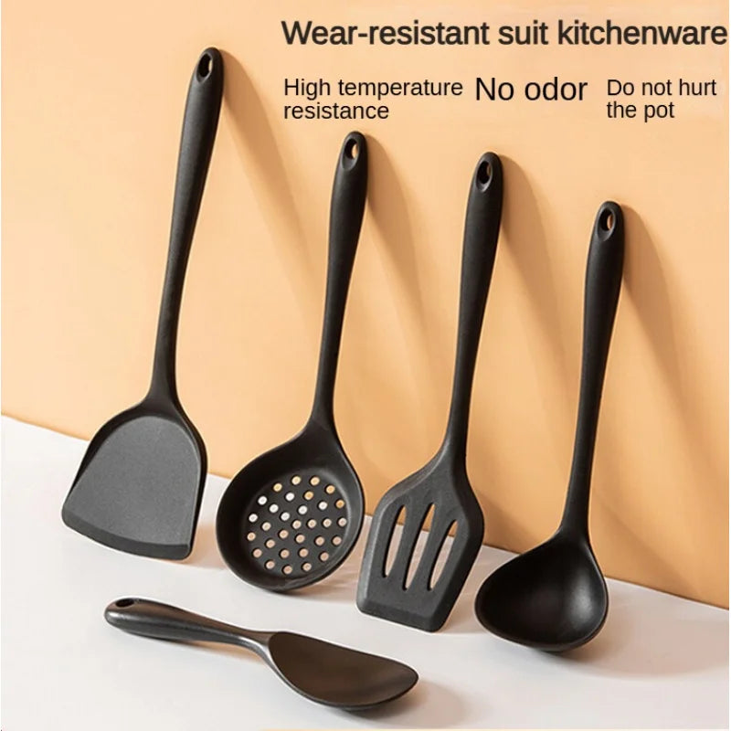 Cuisine Silicone5Non-Stick Pan haute résistance à la température Spatule Set cuillère à soupe cuillère repas Spatule l'atelier des ustensiles