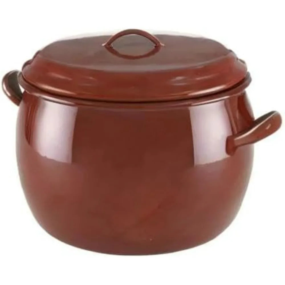Pot en céramique marron de 20 cm, 0,5 L, poids maximum de 3,13 kg, avec couvercle l'atelier des ustensiles