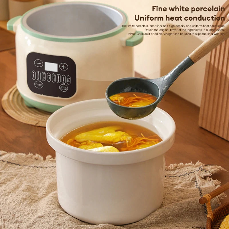 Marmite électrique multifonctionnelle de 3,8 l, mijoteuse, Pot intérieur en céramique, multi-cuiseur pour soupe, bouillie, Casserole, cuisine domestique l'atelier des ustensiles