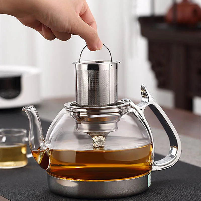 Théière en Verre à Degré de Chaleur, Cuisinière à Induction, Four Électromagnétique, Pot à Filtre Multifonctionnel, Cuisinière à Gaz, Bouilloire, Service à Thé l'atelier des ustensiles