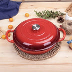 Pot à soupe pour four hollandais de 4,5 l, Casserole en fonte, poêle avec couvercle et double poignées, cuisson au four hollandais l'atelier des ustensiles