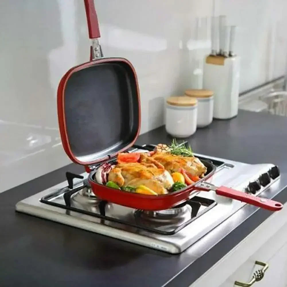 Poêle à frire double face antiarina, gril de cuisson, wok, maison, jardin, crêpes pour la cuisine, 32cm l'atelier des ustensiles