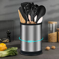 360 °   Porte-ustensiles rotatif en acier inoxydable, égouttoir à couverts, baguettes, cuillères, fourchettes, vaisselle, seau de rangement de cuisine l'atelier des ustensiles