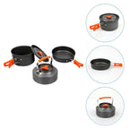 1 ensemble d'ustensiles de cuisine portables pour le camping, pour 2-3 personnes, en alliage d'aluminium, casserole, bouilloire, cuisine en plein air, randonnée, pique-nique, barbecue, escalade l'atelier des ustensiles