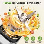 Blender tout-en-un 1000W avec pichet de 34 oz, gobelet de 22 oz, hachoir à viande, hachoir à légumes et moulin à épices - Système de cuisine sans BPA l'atelier des ustensiles