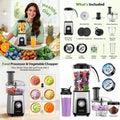 Blender tout-en-un 1000W avec pichet de 34 oz, gobelet de 22 oz, hachoir à viande, hachoir à légumes et moulin à épices - Système de cuisine sans BPA l'atelier des ustensiles