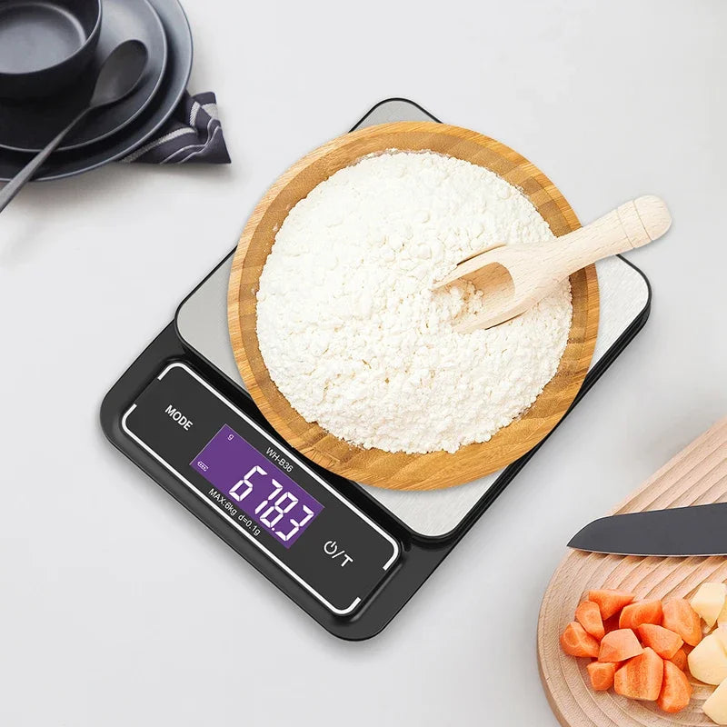 Balance de cuisine électronique numérique 6kg/0.1g 10kg/1g, affichage LCD, entièrement étanche, mesure en acier inoxydable, outil de cuisson l'atelier des ustensiles