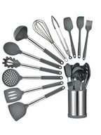 Ensemble d'outils de cuisine à Base rotative à 360 degrés, ustensiles de cuisine de cuisson Non toxiques, pelle en Silicone cuillère grattoir brosse tourneur 12 pièces l'atelier des ustensiles