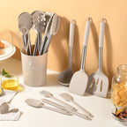 Ustensiles de cuisine en silicone antiadhésif, 15 pièces, spatule, pelle, outil de cuisson, manche en acier inoxydable, ensemble F2 avec rangement, E27 l'atelier des ustensiles